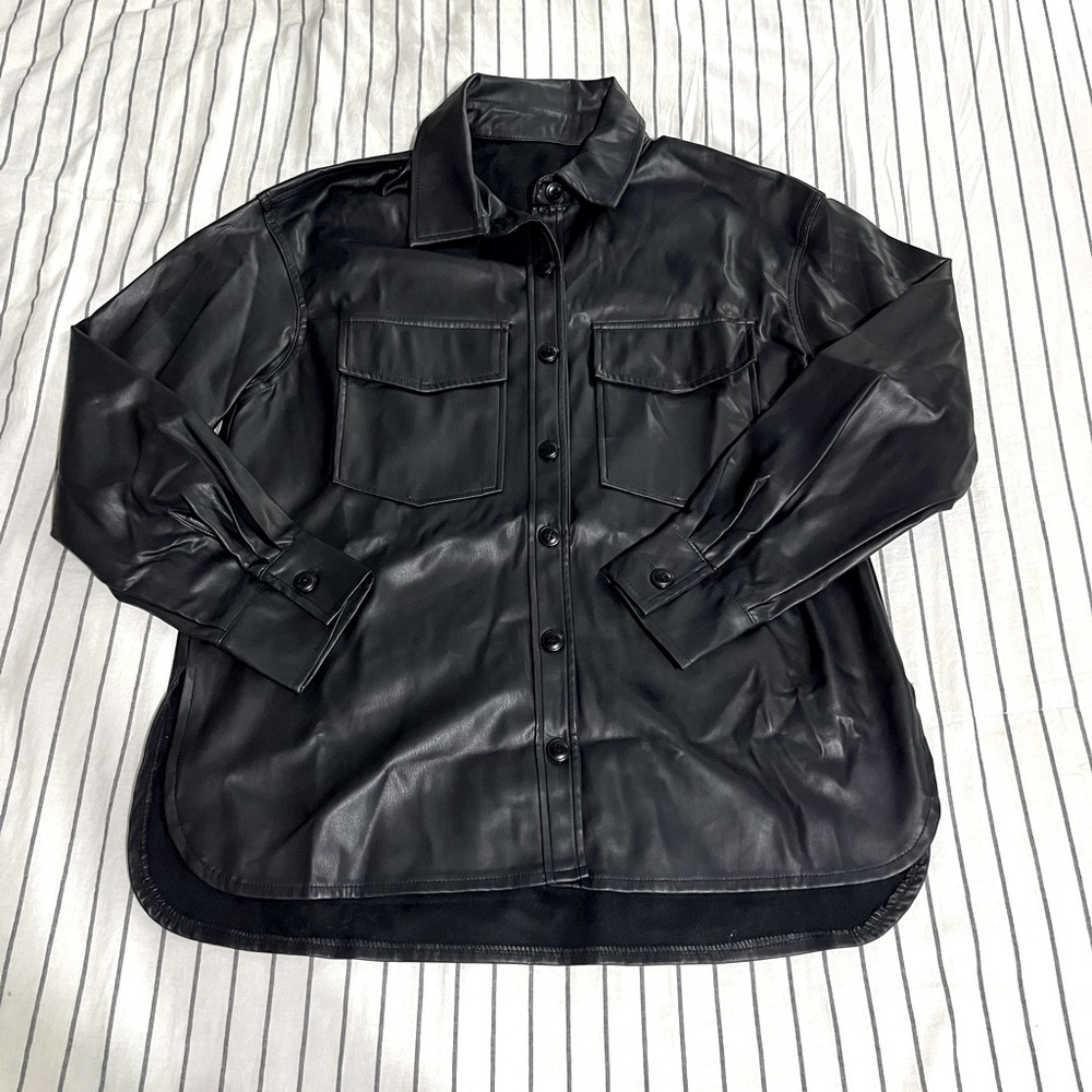 Black Leather Shacket